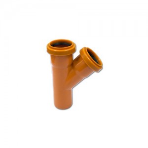 PVC разклонител ф50/50 мм - 45° оранжев
