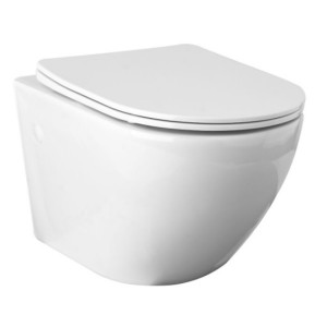 Конзолна тоалетна чиния FALA RIMLESS + капак с плавно падане, 49 x 37 см