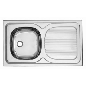 Кухненска мивка Алпака за вграждане еднокоритна с отцедник 86/50 см