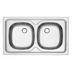 Кухненска мивка Алпака за вграждане двукоритна 86/50 см