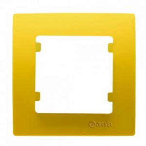 Цветна рамка за контакт/ключ единична - Жълта