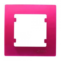 Цветна рамка за контакт/ключ единична - Розова