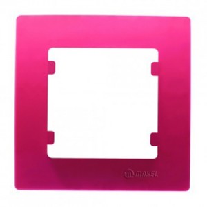 Цветна рамка за контакт/ключ единична - Розова