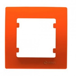 Цветна рамка за контакт/ключ единична - Оранжева