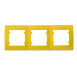 Цветна рамка за контакт/ключ тройна - Жълта