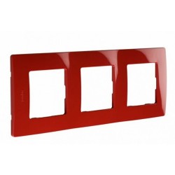 Цветна рамка за контакт/ключ тройна - Червена NILOE 665023