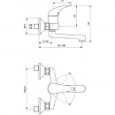Промо BC821AA Смесител за душ с окачване + смесител за умивалник Orion