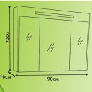 Горен шкаф за баня с LED осветление ICMC 904650 UP, 90см