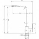 Стоящ квадратен смесител за кухня Темпико ICF 7107018C