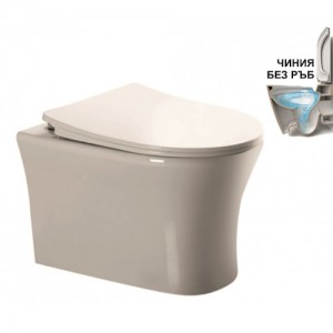 Конзолна тоалетна чиния  ICC 3635W NEW с плавно падаща дъска