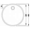 Кухненска мивка Алпака за вграждане еднокоритна кръгла Ф450