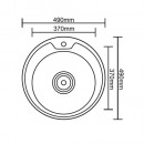 Кухненска мивка Алпака за вграждане кръгла ф490 мм ICK 4949