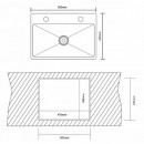 Кухненска мивка Алпака за вграждане правоъгълна 50/43 см  ICK 5042