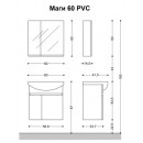 Горен шкаф за баня МАГИ 60см PVC